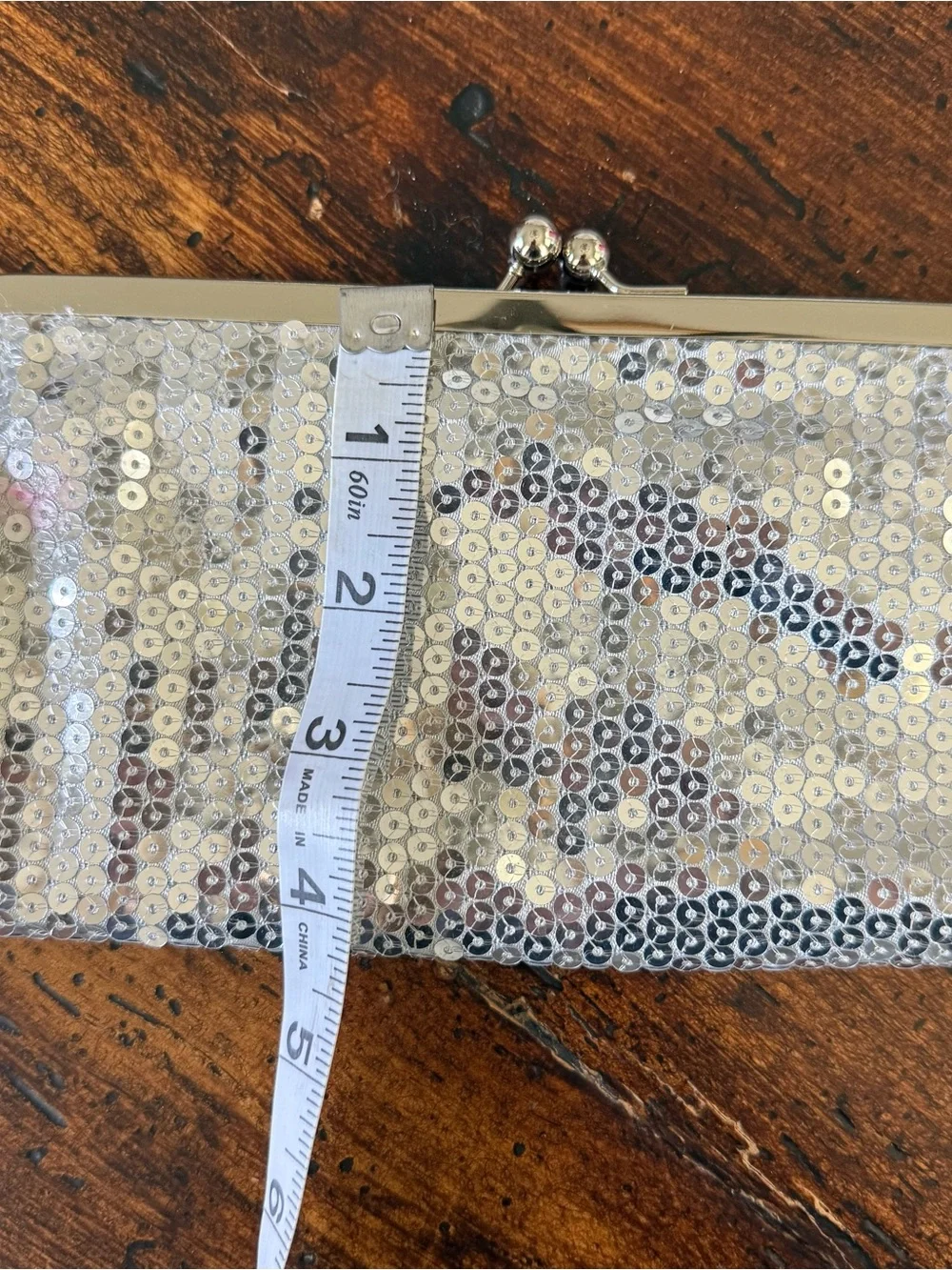 Silver Sequin Clutch